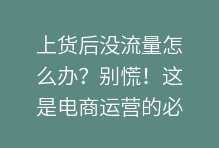 上货后没流量怎么办?别慌!这是电商运营的必经之路,我们来逐个击破!