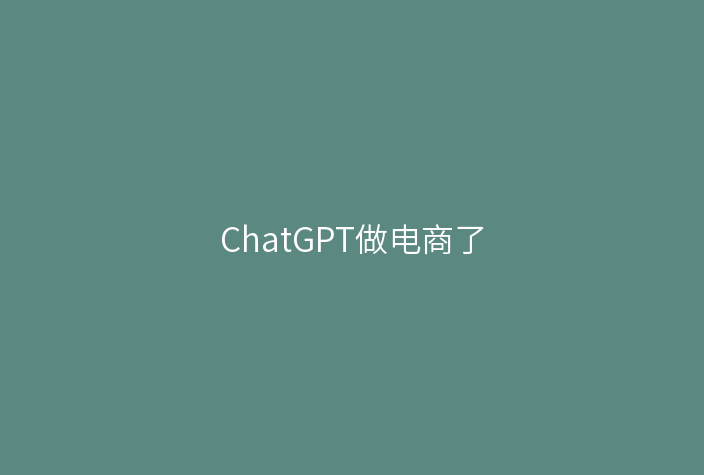 ChatGPT做电商了