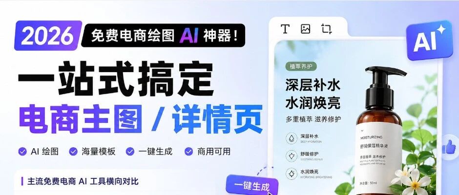 2026 免费电商绘图 AI 神器！一站式搞定电商主图 / 详情页