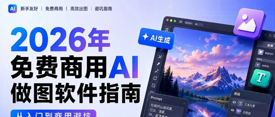 2026年免费商用AI做图软件指南：从入门到商用避坑