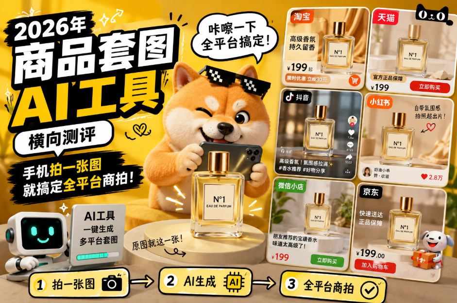 2026年商品套图AI工具横向测评：手机拍一张图就搞定全平台商拍