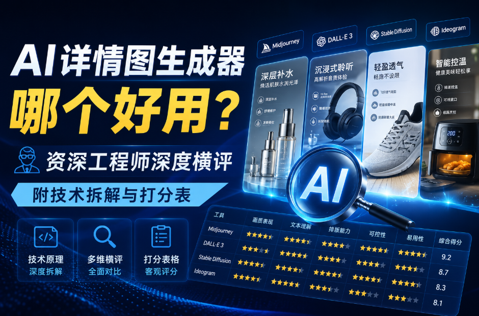 AI详情图生成器哪个好用？资深工程师深度横评，附技术拆解与打分表