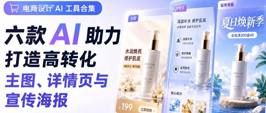 电商设计AI工具合集：六款 AI 助力打造高转化主图、详情页与宣传海报