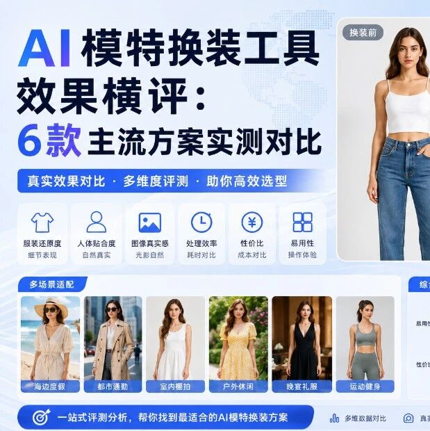 AI模特换装工具效果横评：6款主流方案实测对比