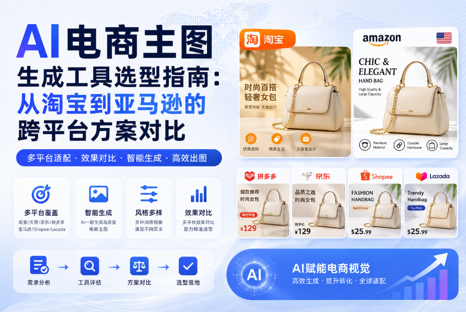 AI电商主图生成工具选型指南:从淘宝到亚马逊的跨平台方案对比