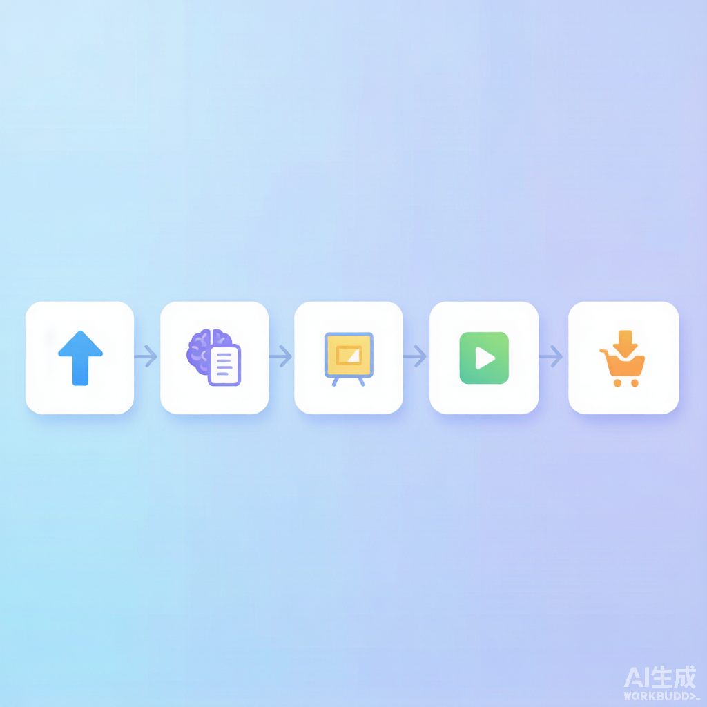 操作流程图：从素材生成到翻译分发的功能组合路径