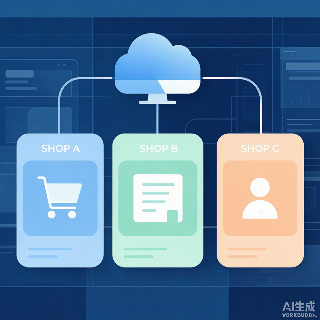 卖家通过手机远程管理多家小店云电脑场景