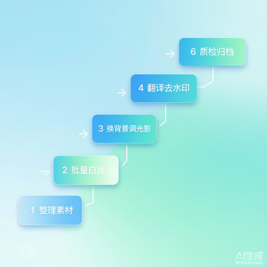 AI图片高清修复流程：梳理素材-分类处理-批量修复-适配尺寸-质检使用