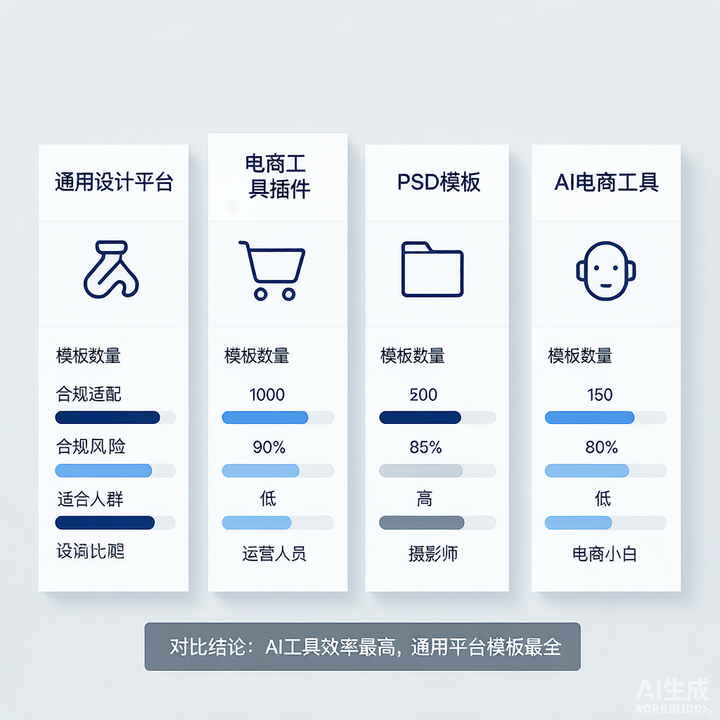 四类淘宝主图模板渠道对比信息图
