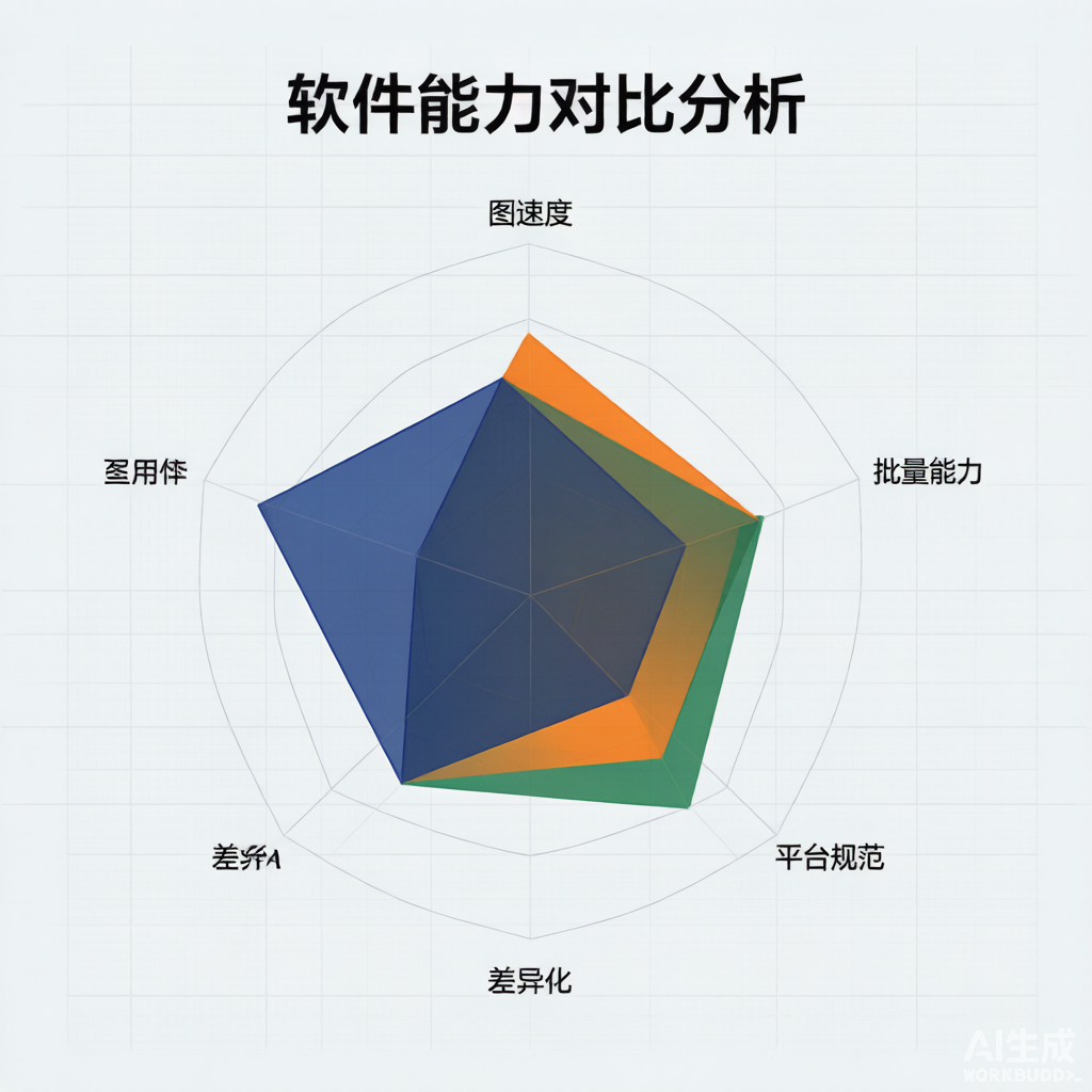 不同电商主图制作软件能力对比信息图