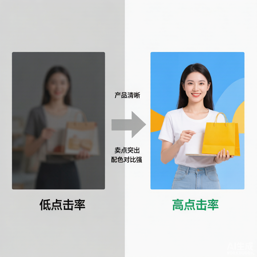 淘宝主图构图文案配色设计方法对比图