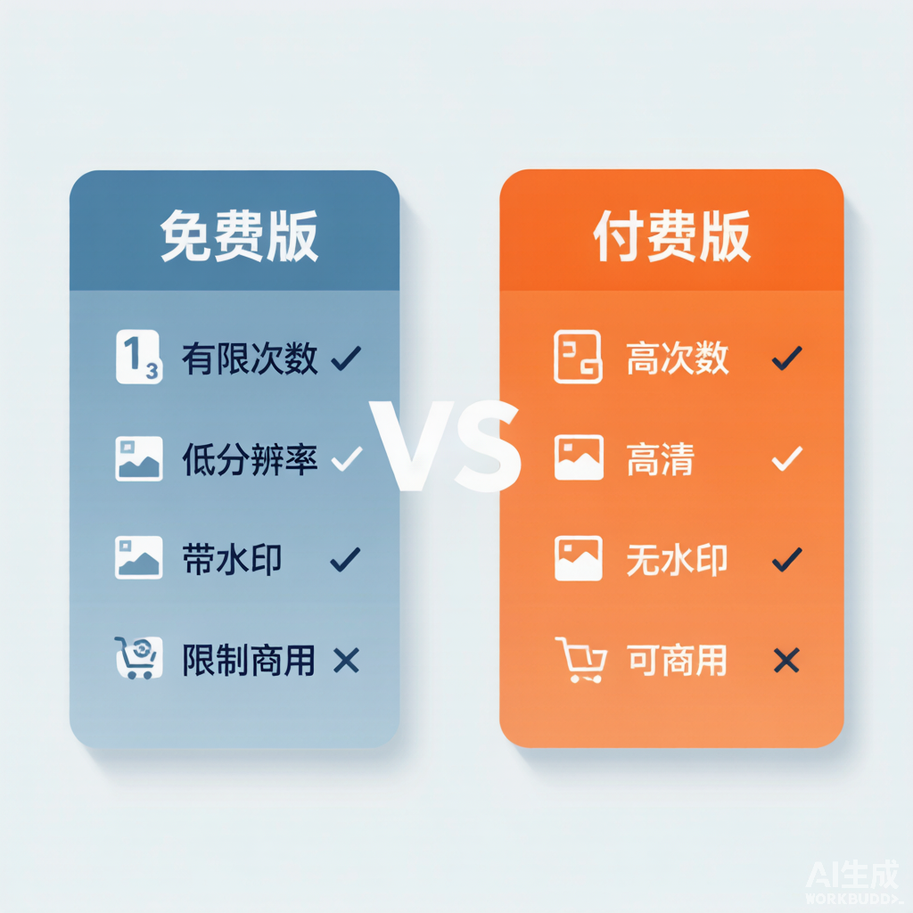 电商图片助手免费版与付费版对比图
