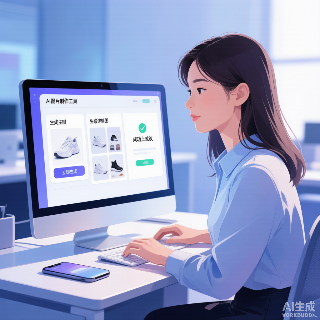 电商卖家使用一站式AI图片制作软件完成出图到上架的场景