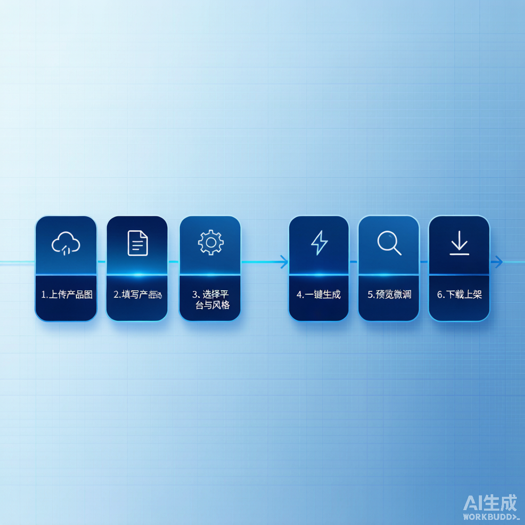 主图模板在线制作六步流程示意图