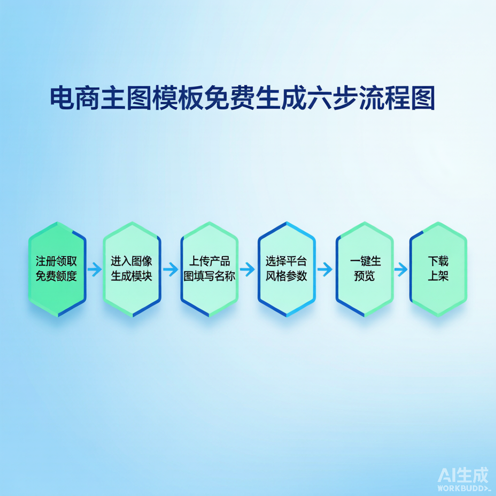 电商主图模板免费生成六步流程图