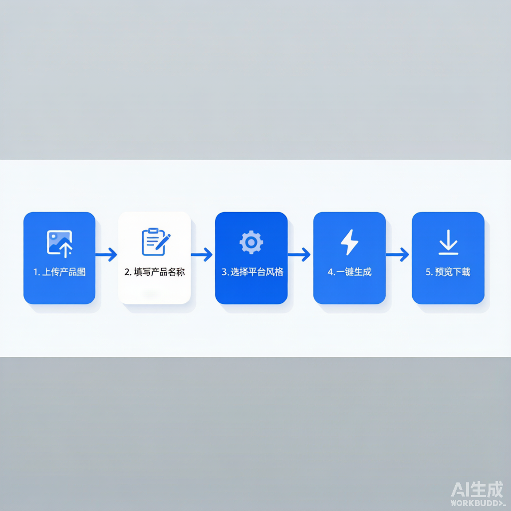 电商图片批量处理五步流程示意图