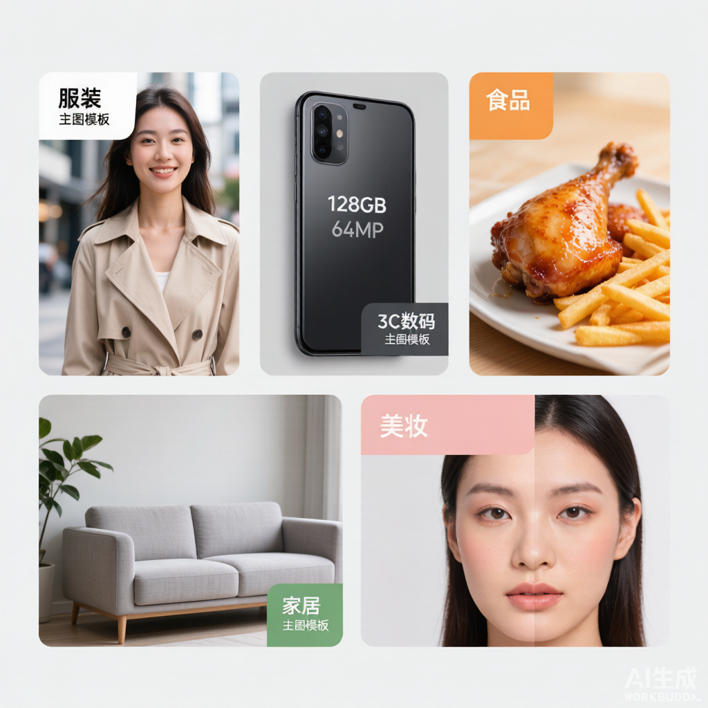 在线制作免费详情图在服装3C食品家居四类目应用场景