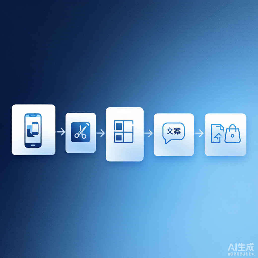 手机拍摄修图在线排版制作详情图流程示意图