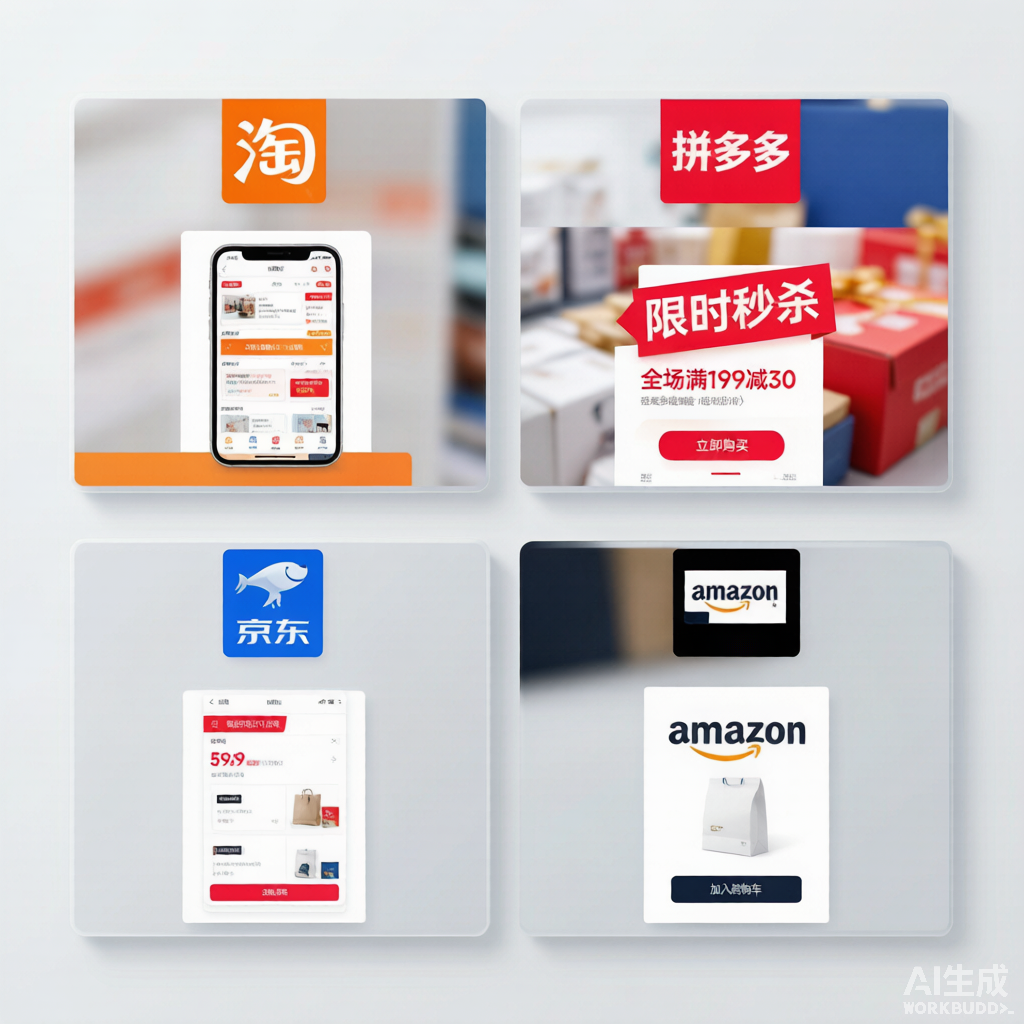 电商主图制作多平台多类目应用场景四宫格