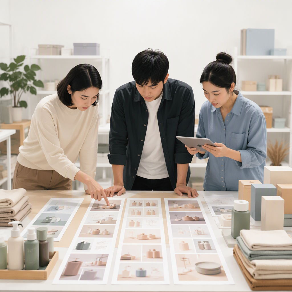 左右两栏结构对照信息图,左侧一栏用色块标出一句提示词里的骨架部分,包括光线要求、构图要求和排除项,色块统一为一种颜色,右侧一栏标出变量部分,包括产品名、场景词和调性词,用另一种颜色高亮,中间以竖直分隔线隔开,整体呈扁平示意风格
